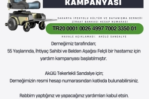 Akülü Tekerlekli Sandalye için; Derneğimizin resmi hesap numarasından katkıda bulunabilirsiniz. 