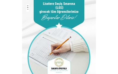 Başkanımızdan Mesaj. Yarın yapılacak olan Liselere Geçiş Sınavına (#LGS) girecek tüm öğrencilerimize yürekten başarılar diliyorum.